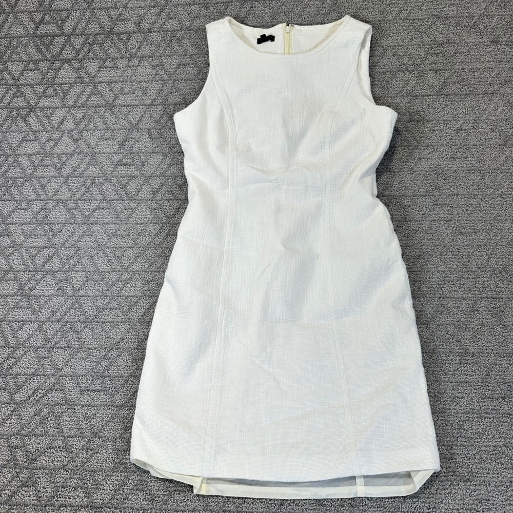 Talbots Petites White Textured Tweed Sleeveless Sheath Dress Size 10P Gorpcore